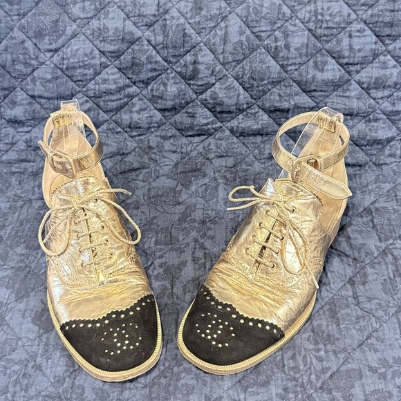 Chanel 2015 runway gold brogue oxfords - Picture 8 of 8